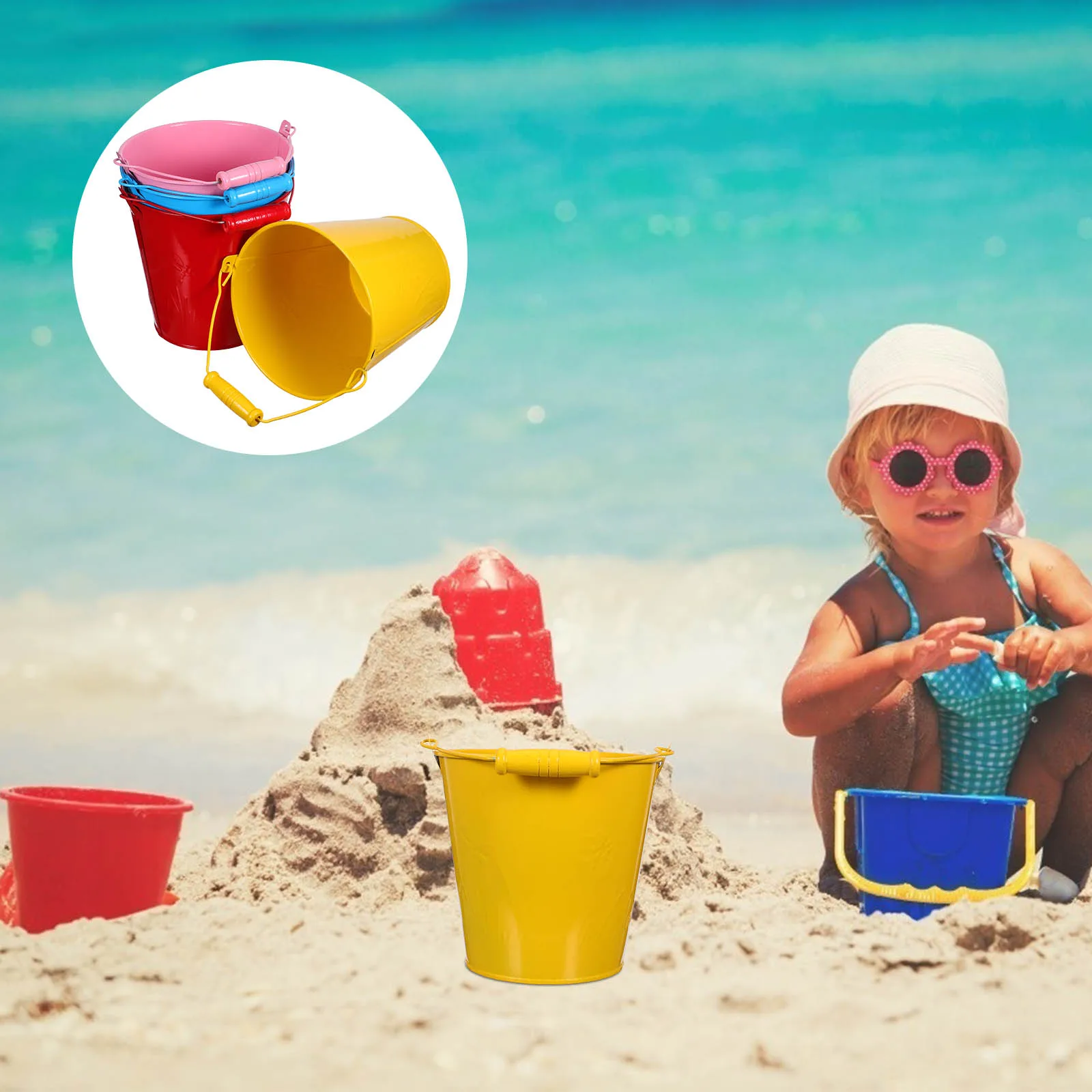 4 stücke Strand Für Kinder Kind Sand Eimer Langlebig Mini Eimer Kinder Strand Sand Spielen Outdoor Garten Pool Wasser Geschenk für