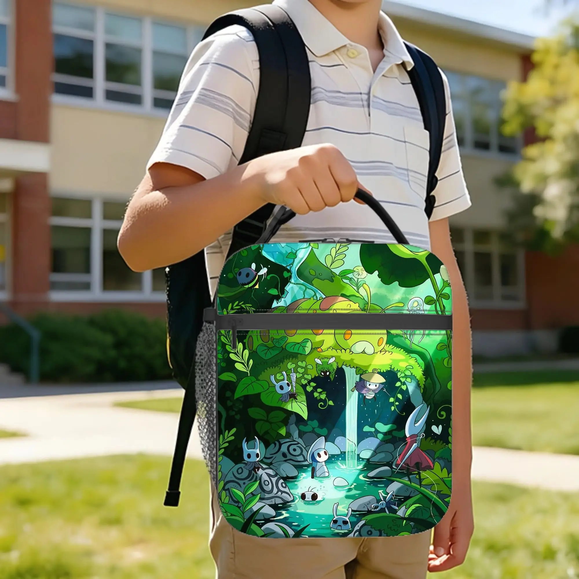 Hollow Knight Silksong poster Insulated Lunch Bag Leakproof  Lunch Container Thermal Bag Tote Lunch Box College  Travel Girl Boy