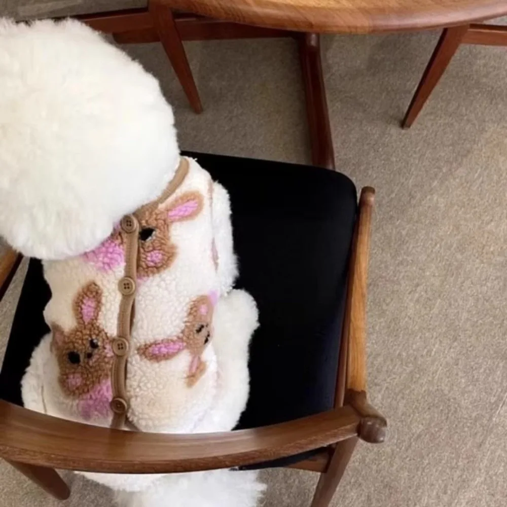 

New Warm Fleece Winter Dog Jacket Cat Jacket Coat Cartoon Print Pet Dog Clothes Pet Costumes Gift Puppy Vest Coat for Small Dogs