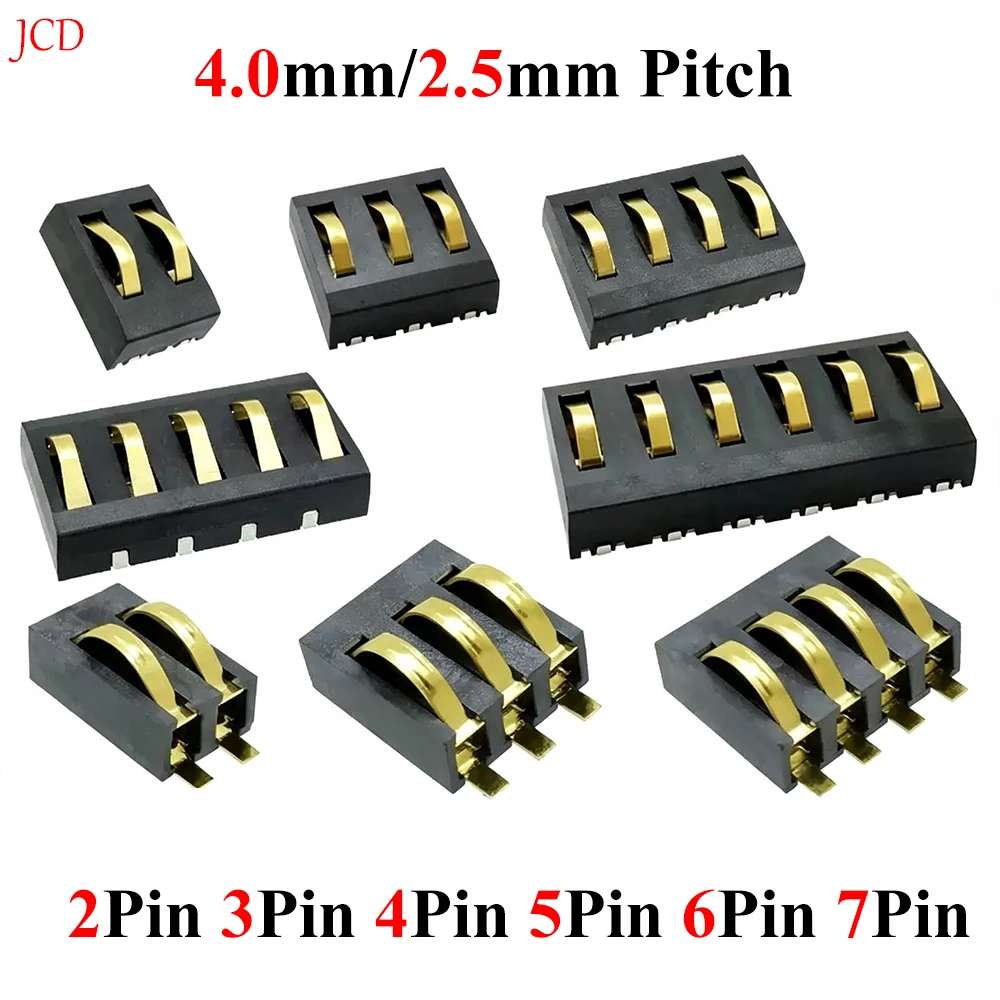 High-current Spring Compression Contact 4mm 2.5mm Pitch 2P 3P 4P 5P 6P 7P Power Charging Seat Battery sliding type Connectors