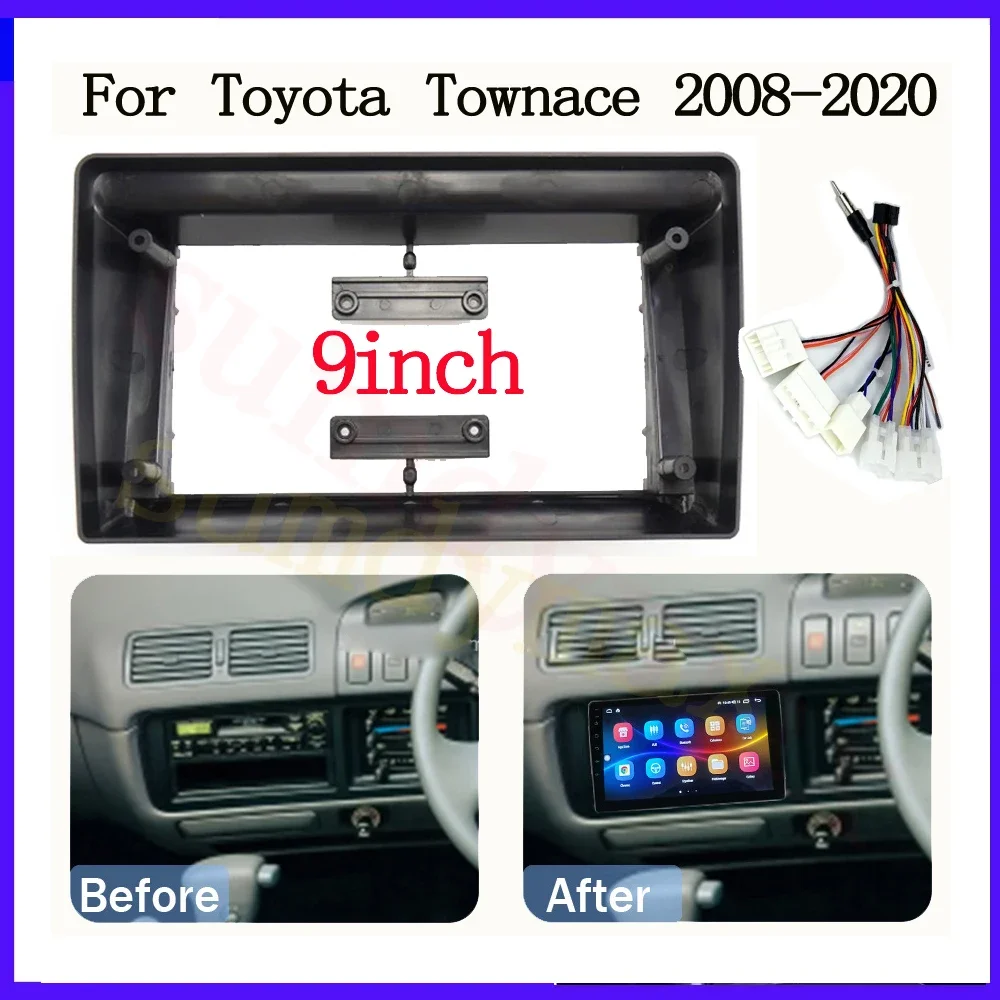 2din Car RADIO Frame Fascias For Toyota Townace 2008-2020 9