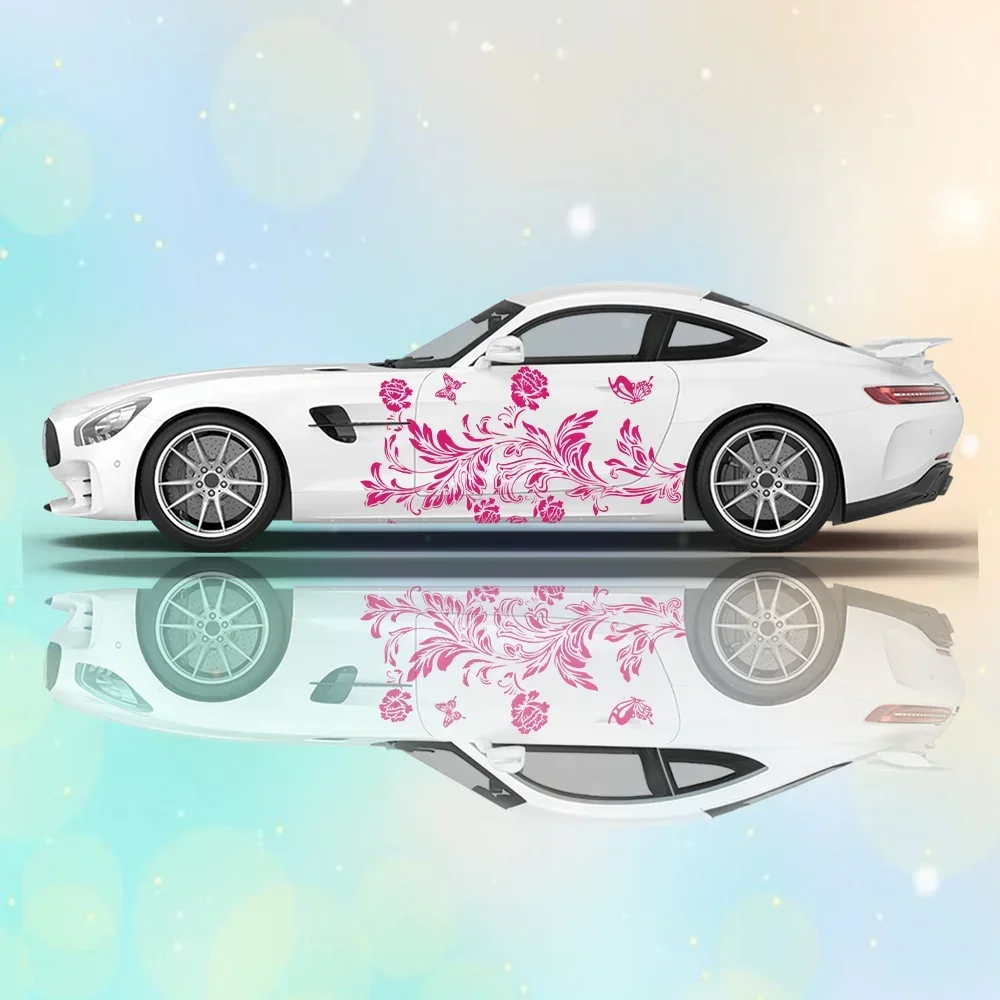 

Линия цветок бабочка автомобильная наклейка украшение для всего тела покрытие царапин защита авто аксессуары наклейка водостойкая виниловая пленка