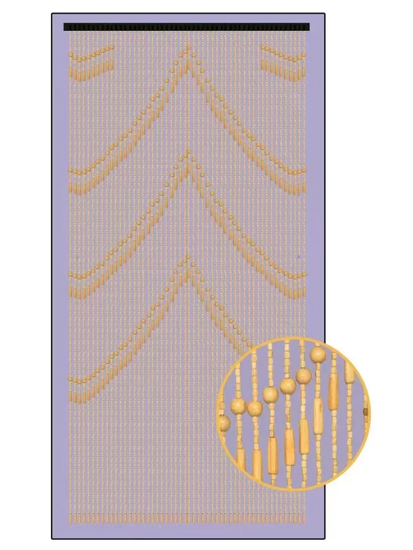 Handmade Wooden Bead Door Curtain Partition Bedroom Privacy Encryption Decorative Vintage Feng Shui Living Room Hallway