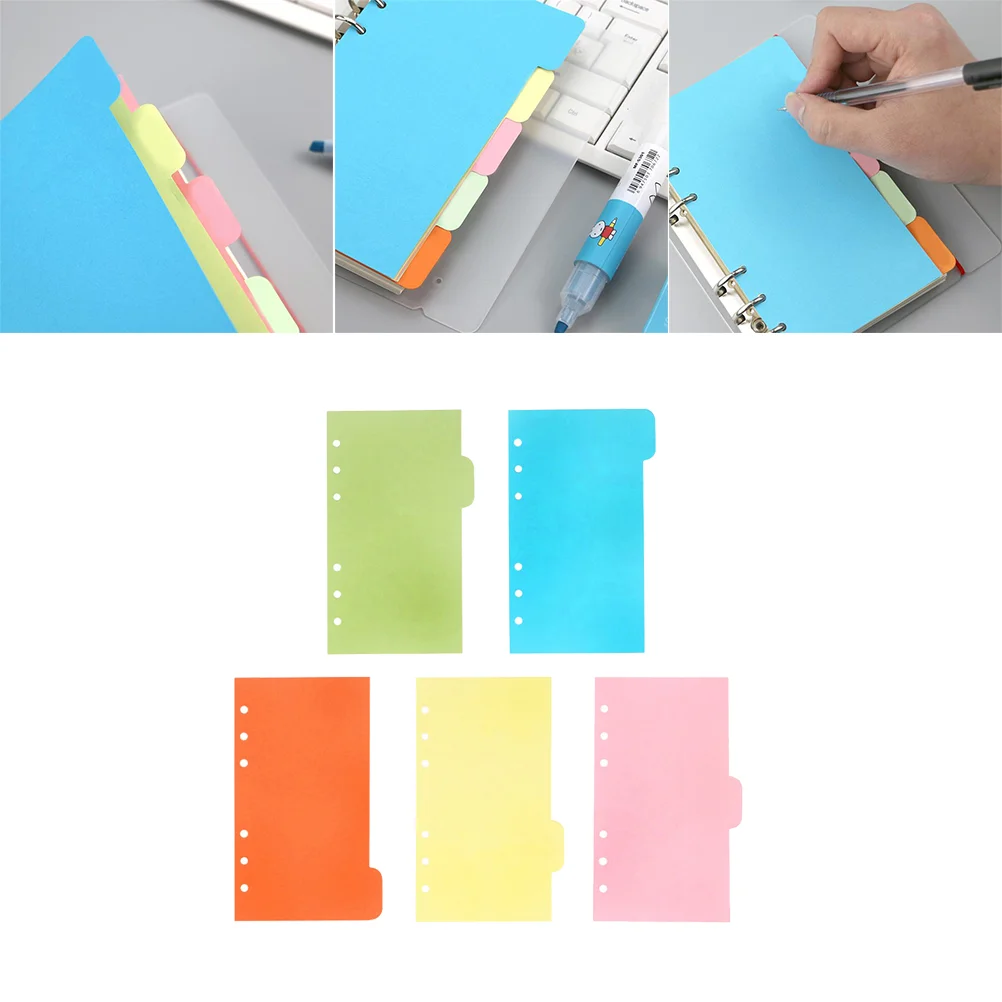 A5 Colorful Index Page Classified Lables Paper Tab Dividers colorful page dividers binder dividers insertable dividers