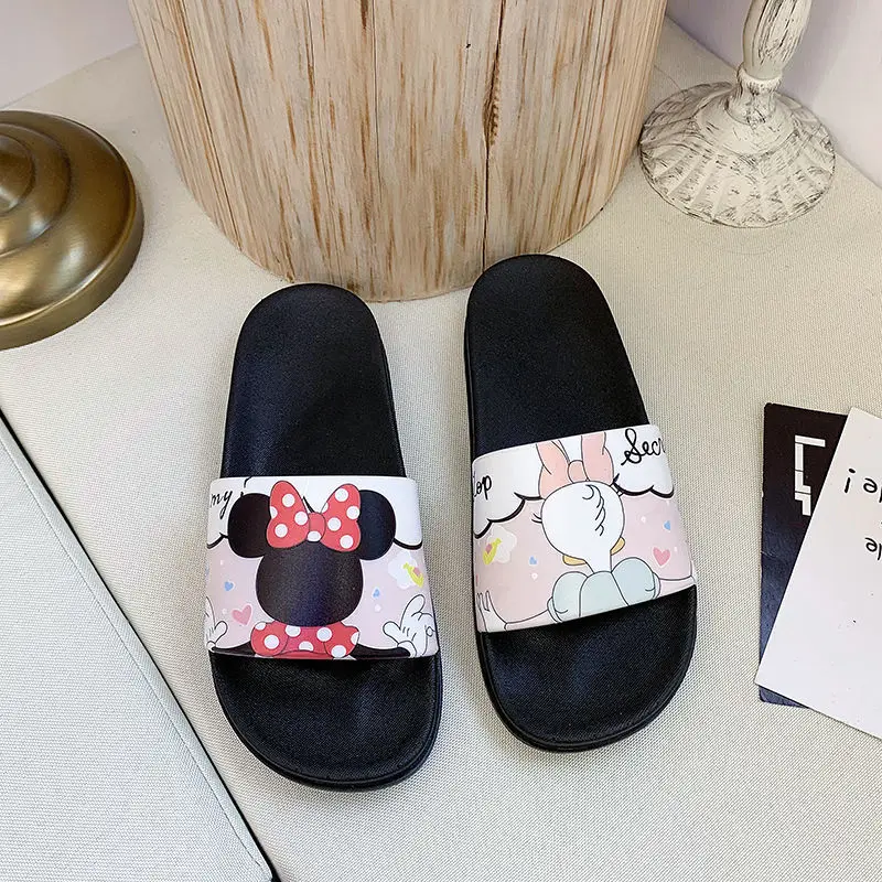 Donald Duck Minnie mouse Women's Fashion Cartoon Student Trendy Cute Outwear Beach Indoor Anti Slip Mesh Red Girl Slippers