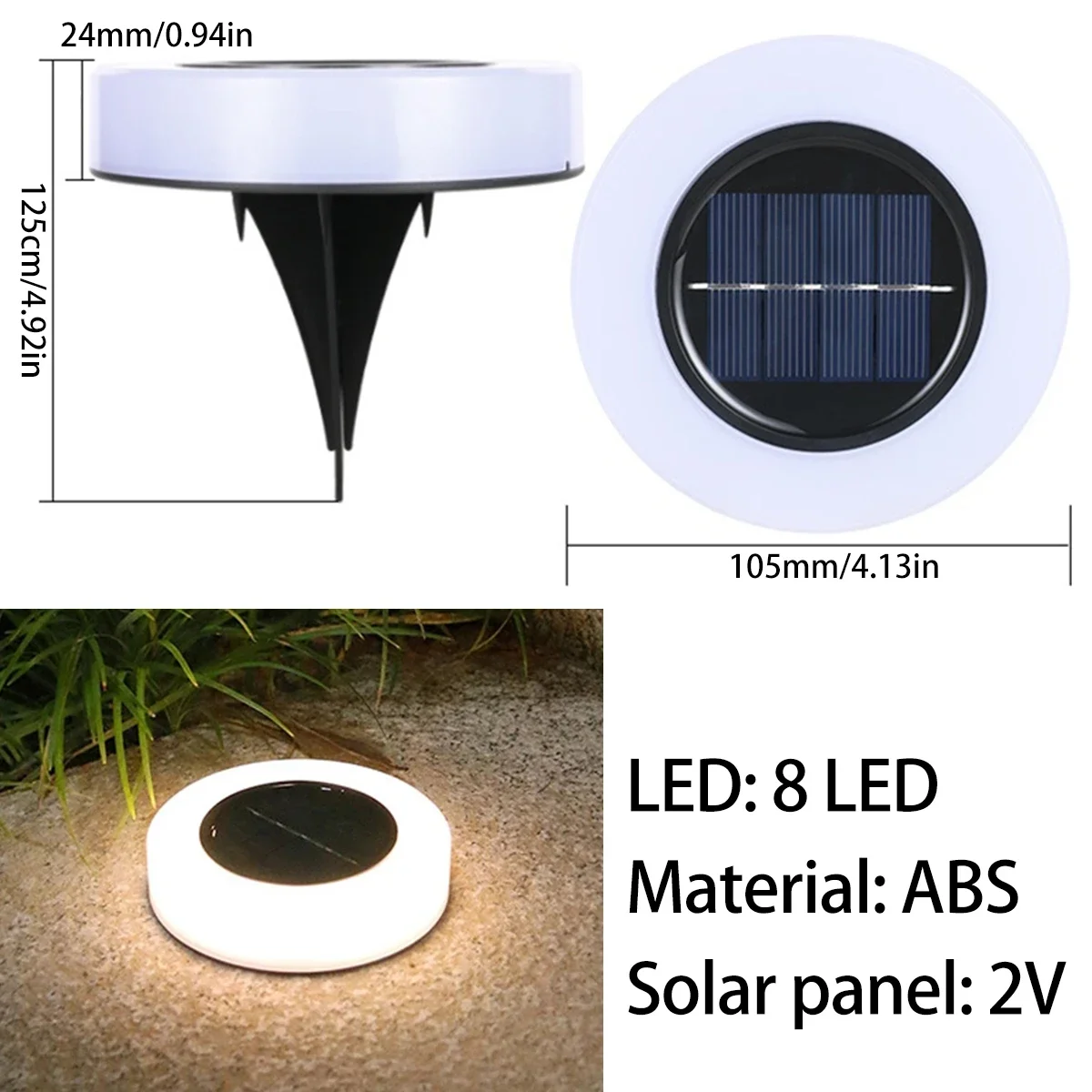 ไฟพื้นพลังงานแสงอาทิตย์ LED กันน้ำ, ไฟตกแต่งภูมิทัศน์ทางเดินใต้ไฟอัตโนมัติไฟสวนพลังงานแสงอาทิตย์กลางแจ้ง