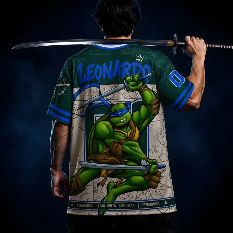 2026 New Teenage Mutant Ninja Turtles Character Collection Jersey  Anime Character Print Short-Sleeve Tee Unisex/Family Matching