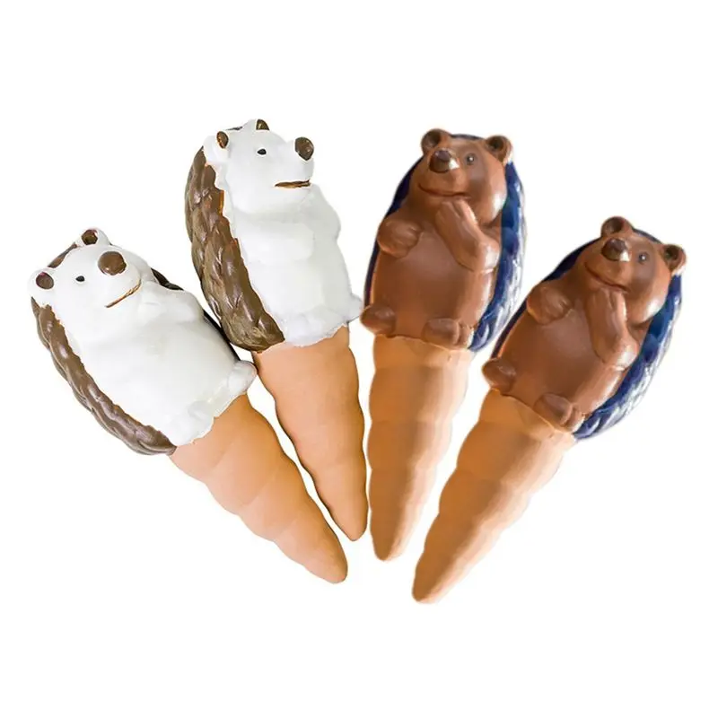 AB46-4 Pack Self Watering Spikes Cute Hedgehog Shape Terracotta Indoor And Outdoor Plant Watering Globes Durable Easy To Use