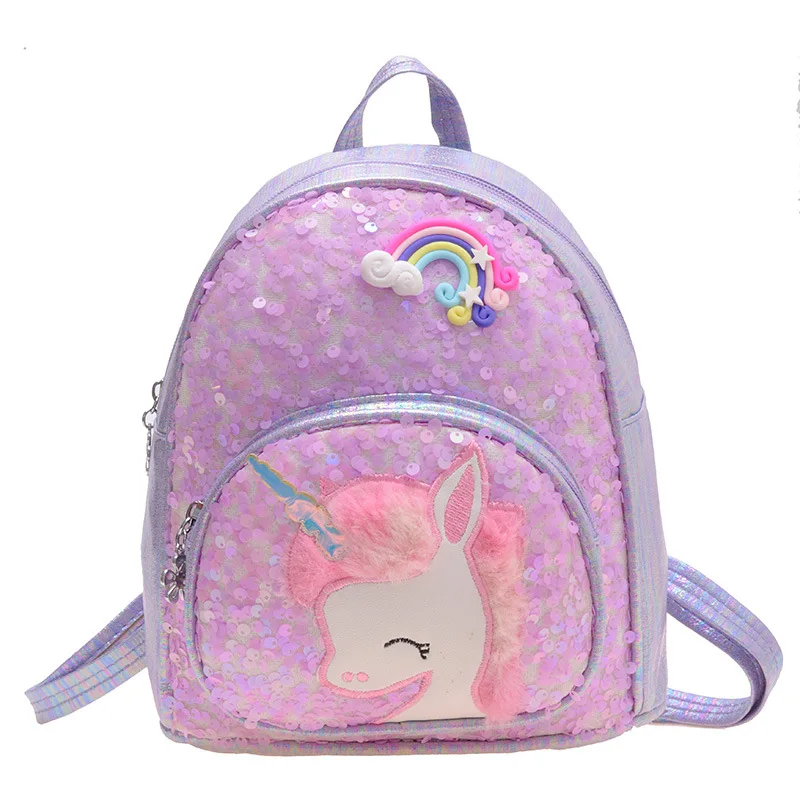 Shining Schoolbags Princess Girls Backpack Bling Glitter Backpacks Kindergarten Sequins School Bag Children Unicorn Book Bags