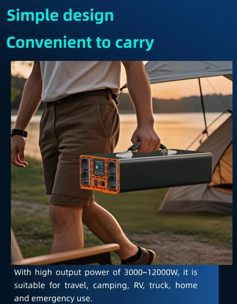 Pure Sine Wave Inverter 12V/24V → 220V 3000-12000W | Wired Remote + LCD Display | RV • Solar • Home Backup