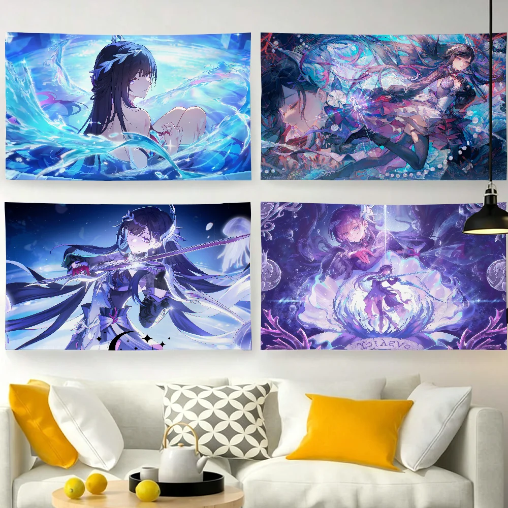 Game Hysilens Honkai Star Rail flag For Garden Party Living Room Home Wall Decor Banner Bedroom Outdoor Tapestry