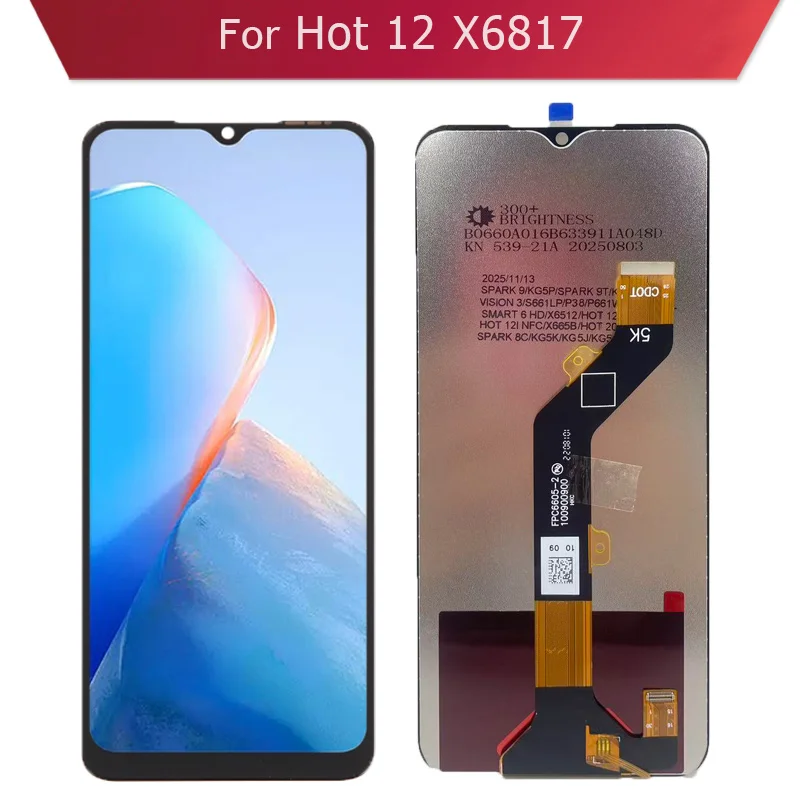 display-lcd-e-touch-screen-digitizer-assembly-per-infinix-hot-12-x6817-e-x6819-parti-di-ricambio-per-riparazione