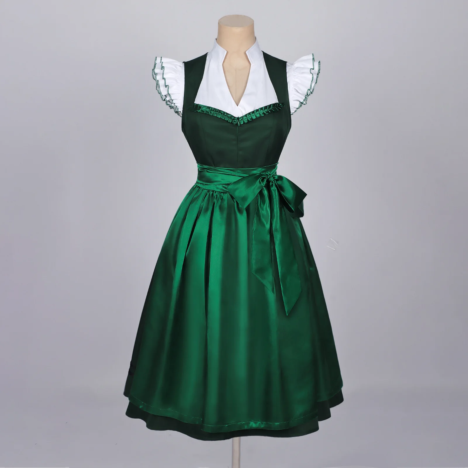 Deutsches Oktoberfest Dirndl-Kostüm für Damen, elegantes Spitzen-Blumen-Bayerisches Traditionelles Kleid, Vintage-Dienstmädchen-Festival-Cosplay-Fantasie-Anzug – Detail 11