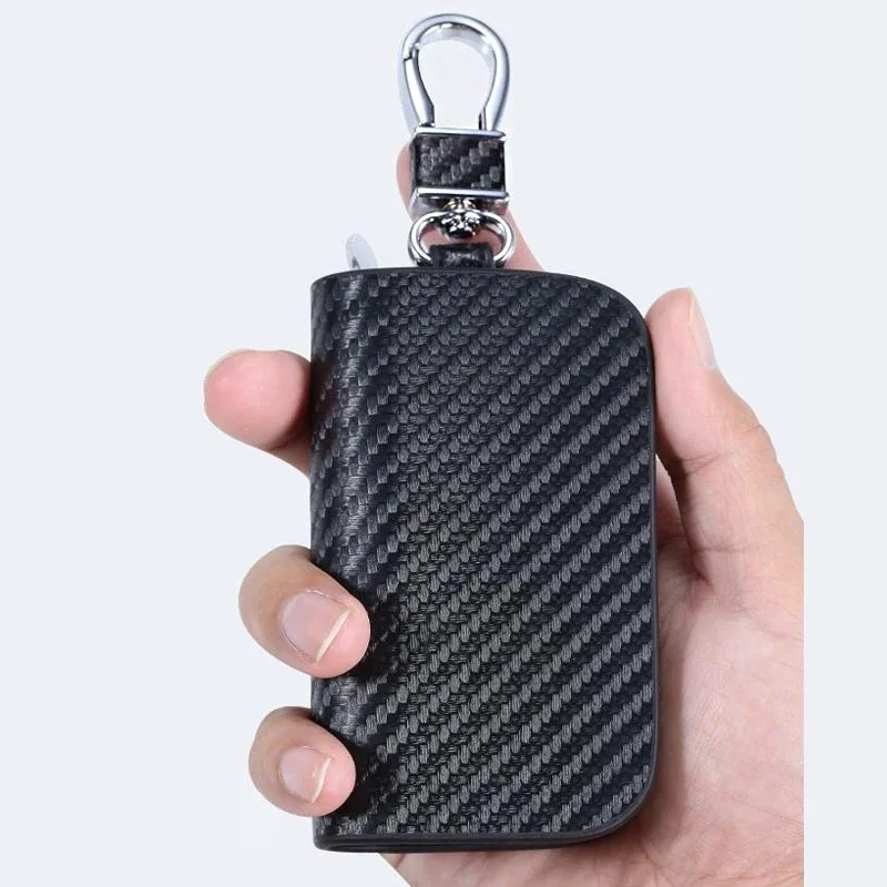 Carbon Fiber Leather Car Key Case Zipper Key Cover for CHERY Chirey TIGGO 4 2 7 8 9 Pro Max ARRIZO 6 8 Omoda C5 5 E5 3x