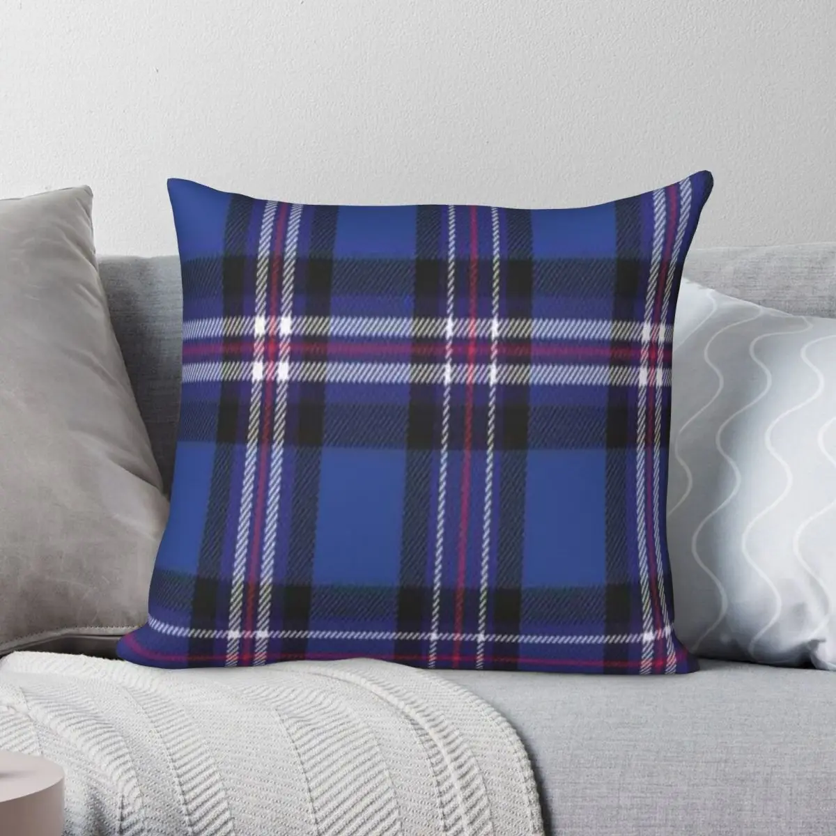 Rangers Tartan Square Pillowcase Polyester Linen Velvet Pattern Zip Decor Throw Pillow Case Home Cushion Cover 45x45