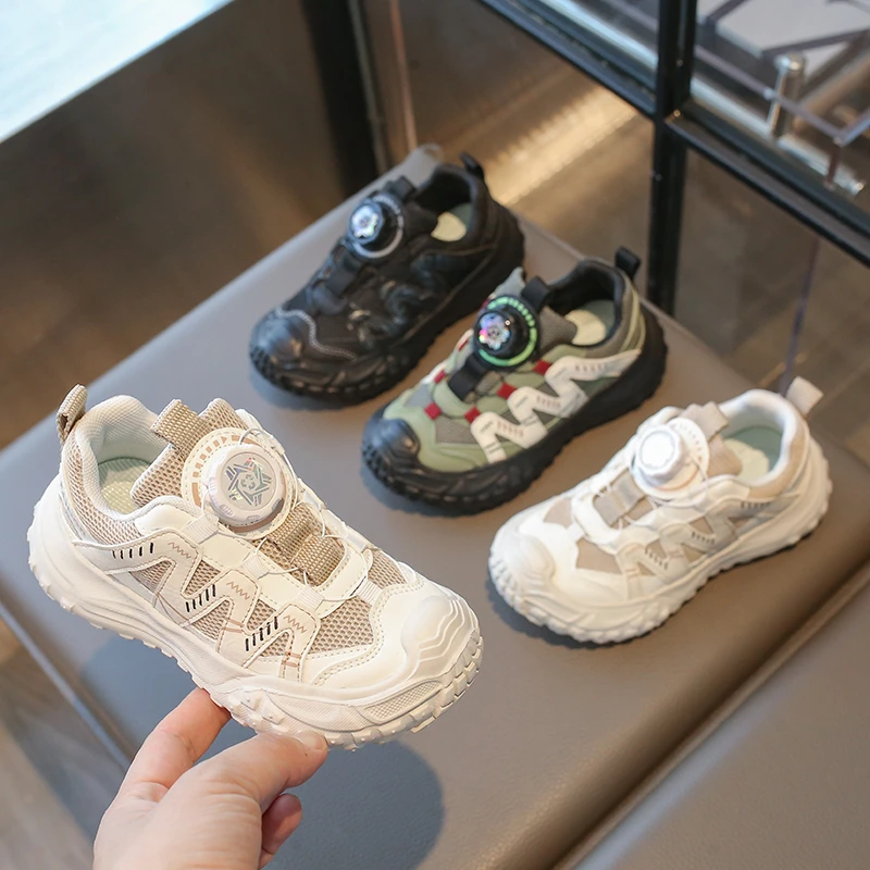 

Children's Sneakers Boy 2026 Spring Girls Green Army Sports Shoes Breathable Non-slip Sole Kids School Mesh Sneakers Lightweight