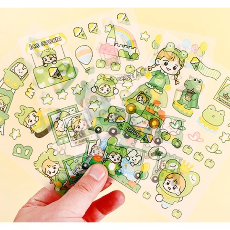 Gift Office School Supplies Girly Heart Cute Cartoon Strawberry Cherry Blossom Sticker Painting Wholesale  kawaii stickers