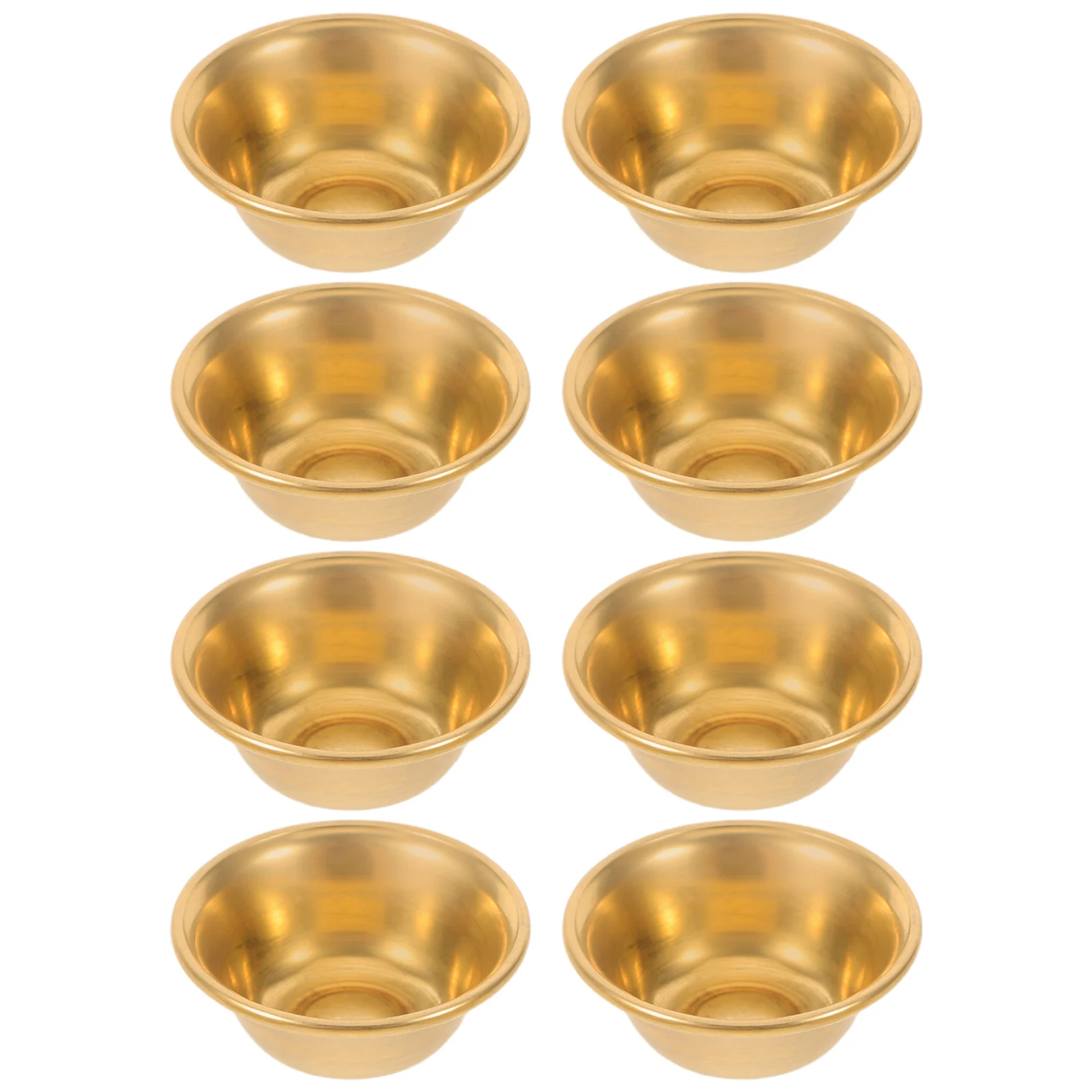 

8Pcs Mini Brass Buddhist Offering Bowls Copper Holy Water Cups for Ritual Water Offering Temple Meditation Prayer Use