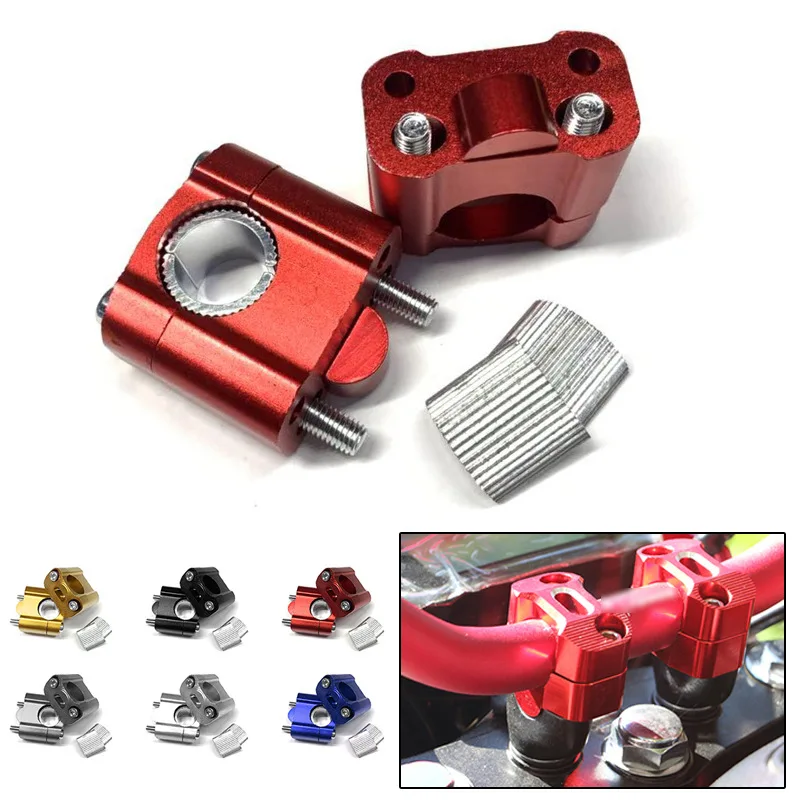 

2 Pieces CNC 22mm 28mm Off road Motorcycle Bar Clamps Handlebar risers Adapter for 7/8" 1-1/8 Pit Dirt motorbike