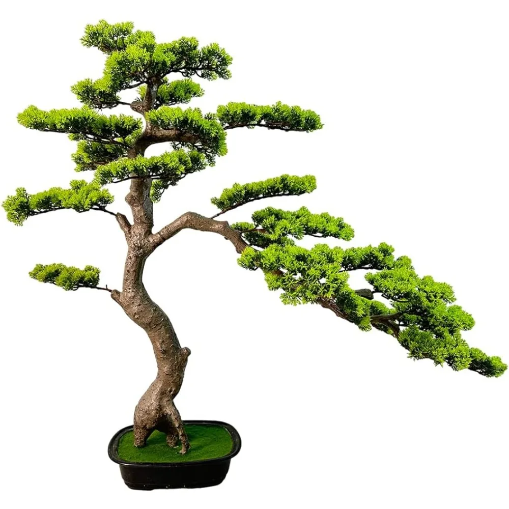 3ft（43in） Artificial Bonsai Tree Juniper Faux Plants Indoor Big Fake Plants Decor with Ceramic Pots for Home Table Office Desk