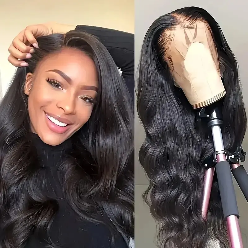 Rosabeauty HD Body Wave Nature Color 13X6 Transparent Lace Frontal Wig 13X4 Front Human Hair Glueless Wig 250% Density