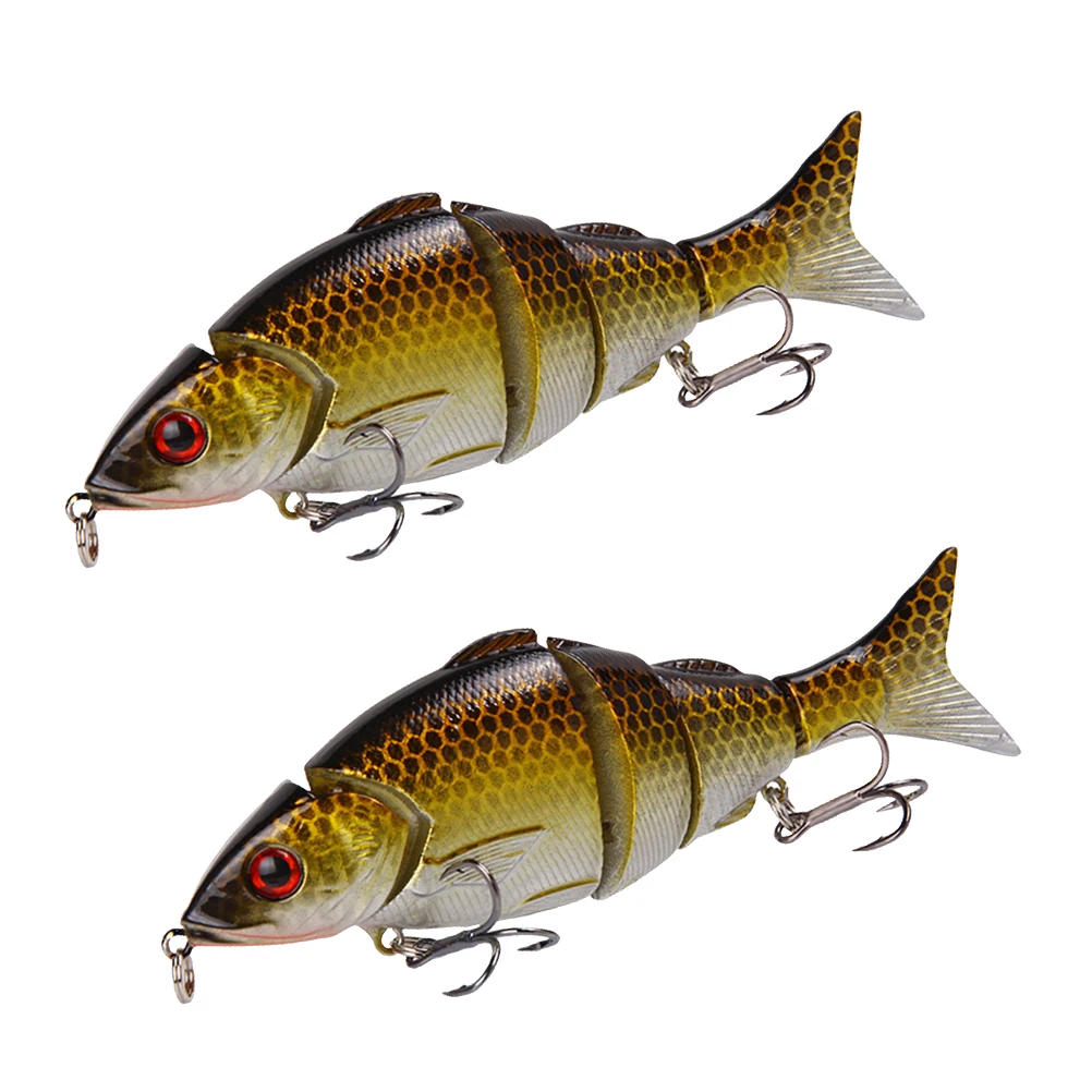 

2Pcs MultiSection Fish Shaped Lures Carp Fishing Baits Freshwater Simulation Bass Accessories Reusable Durable