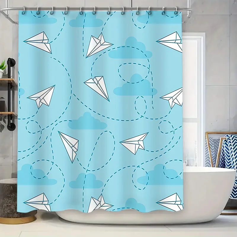 

Водостойкая термостойкая занавеска для душа с цветочным принтом, 180 см на 180 см, можно стирать в машине, не прозрачный декор для ванной комнаты, легко чистится