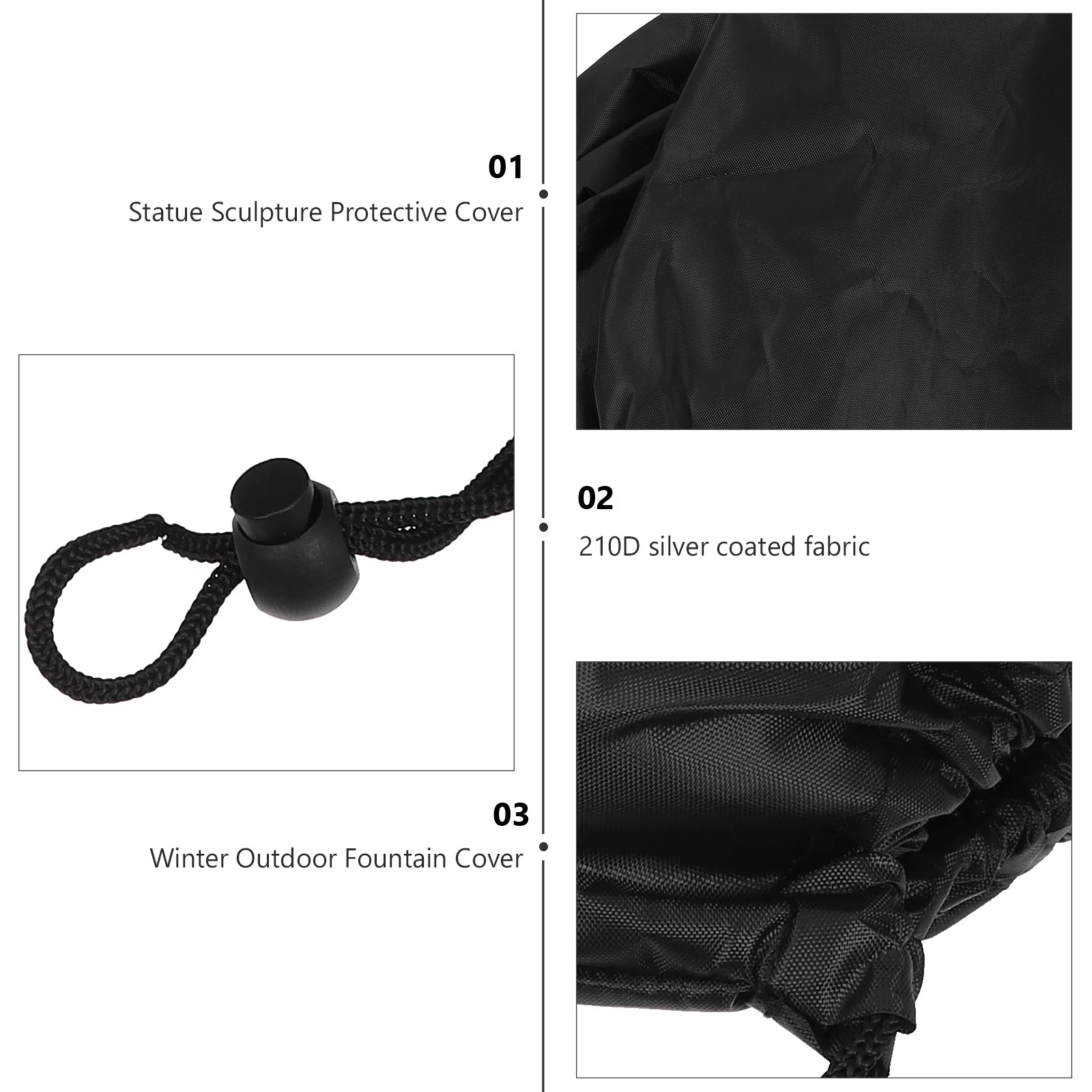 1pc Waterproof Garden Fountain Cover 300D Durable Outdoor Protector With Drawstring For Winter Rain Snow Protection Fountain
