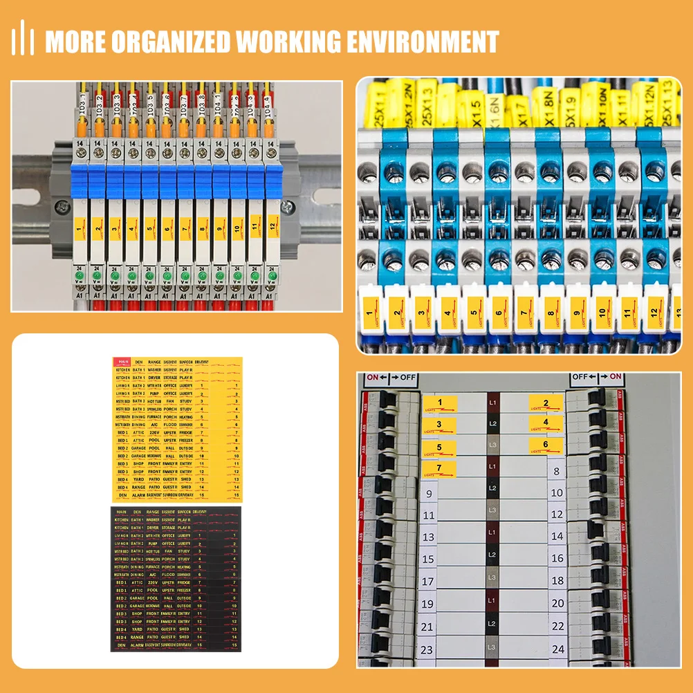 10 Sheets Circuit Breaker Labels Self-Adhesive Electrical Panel Fuse Box Breaker Box Stickers Electric Panel Labels