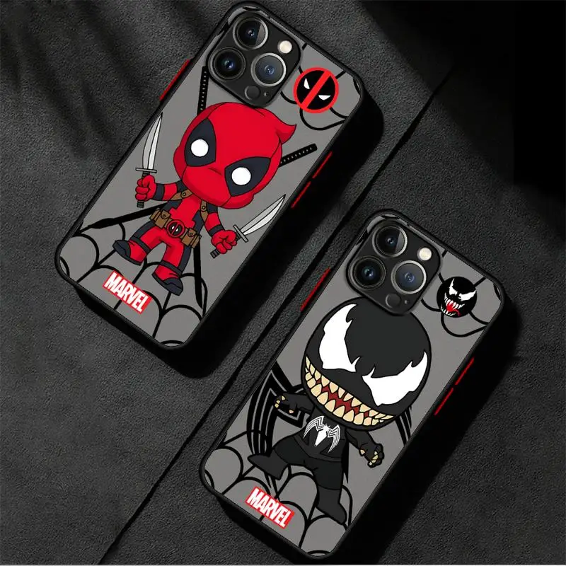 phone cases for Apple iPhone 11 16 case 8 14 12 Pro 15 7 8Plus 13 Mini XS X XR Luxury fundas Cover Deadpool Venom Cartoon Hero