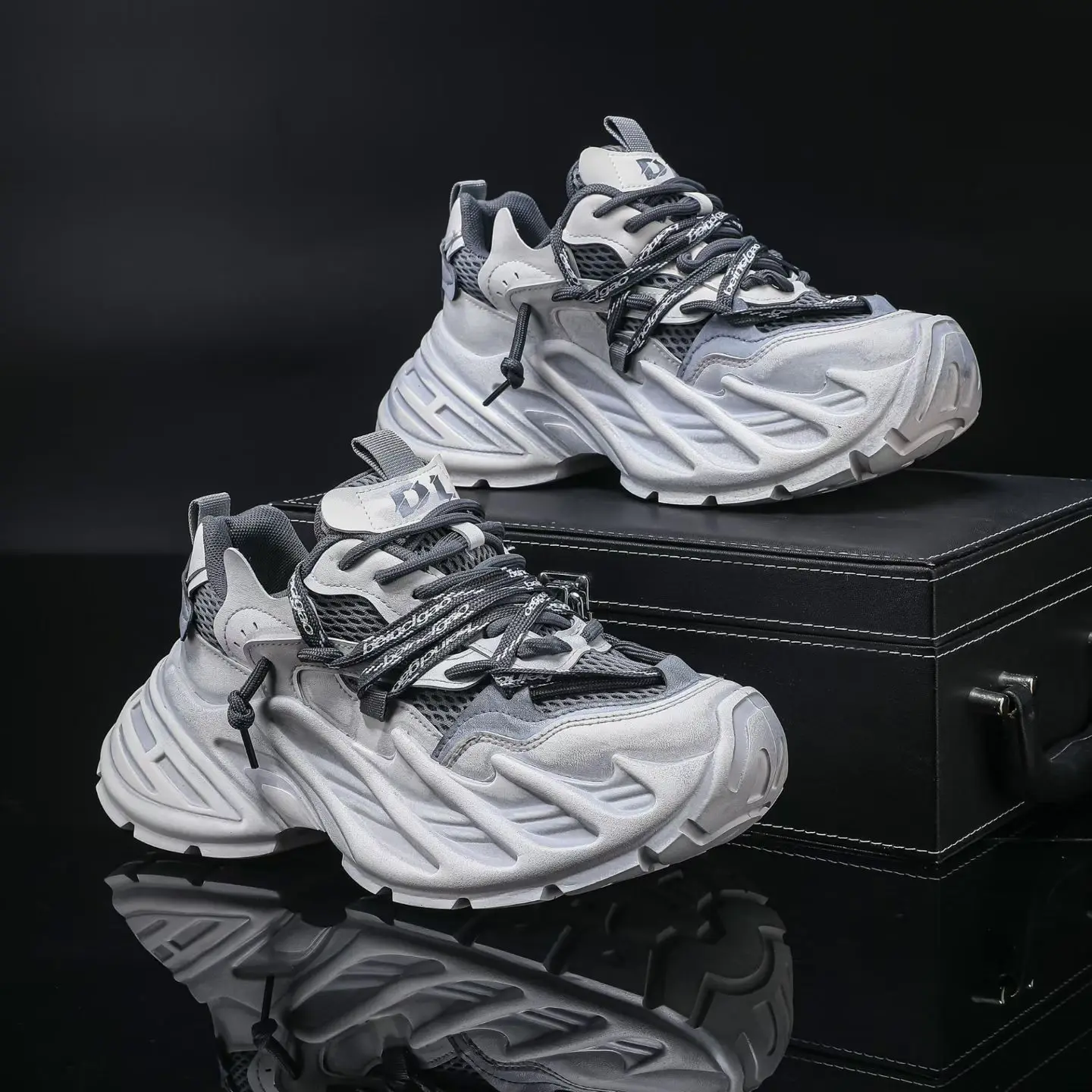 Imagen 5: Men's Colour Block Chunky Sneakers All Day Comfort Casual Walking Trainers