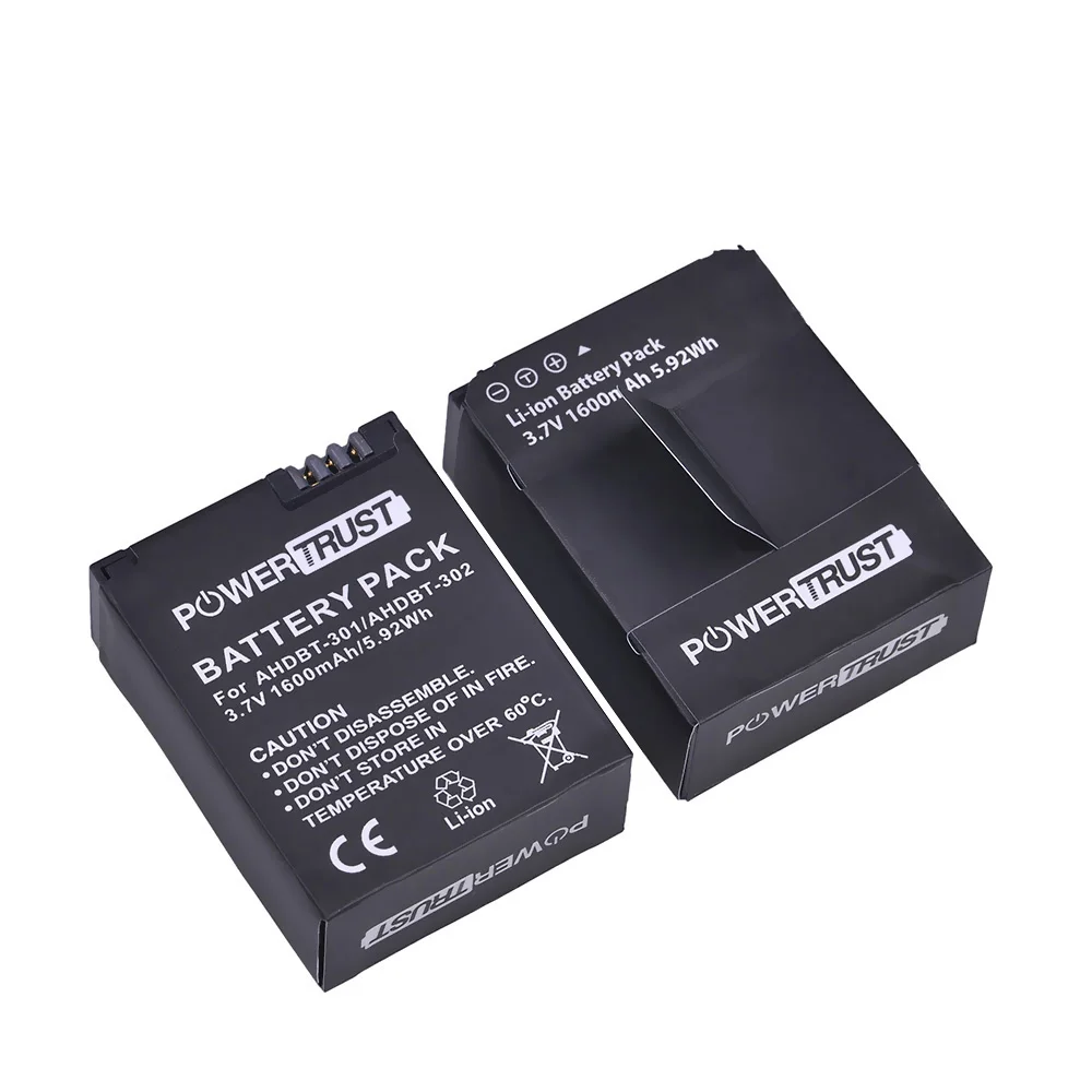 Batteria 1600mAh AHDBT-301 AHDBT-302 HERO 3 per fotocamera GOPRO HERO3