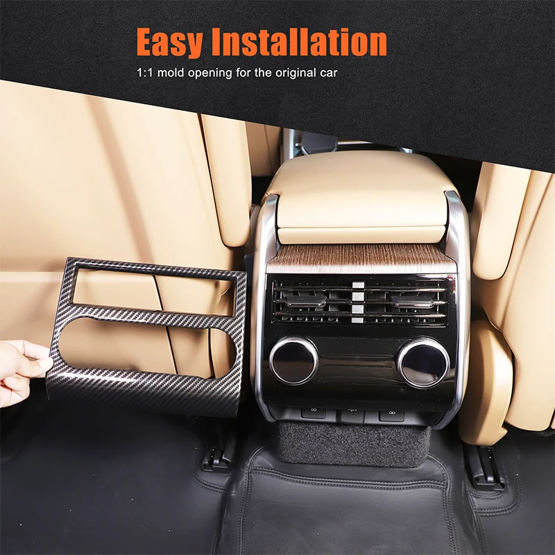 لاند روفر رينج روفر فوغ/سبورت 2023-2025 ABS ألياف الكربون الصف الخلفي تكييف الهواء تنفيس غطاء إطاري ملحقات السيارة #2