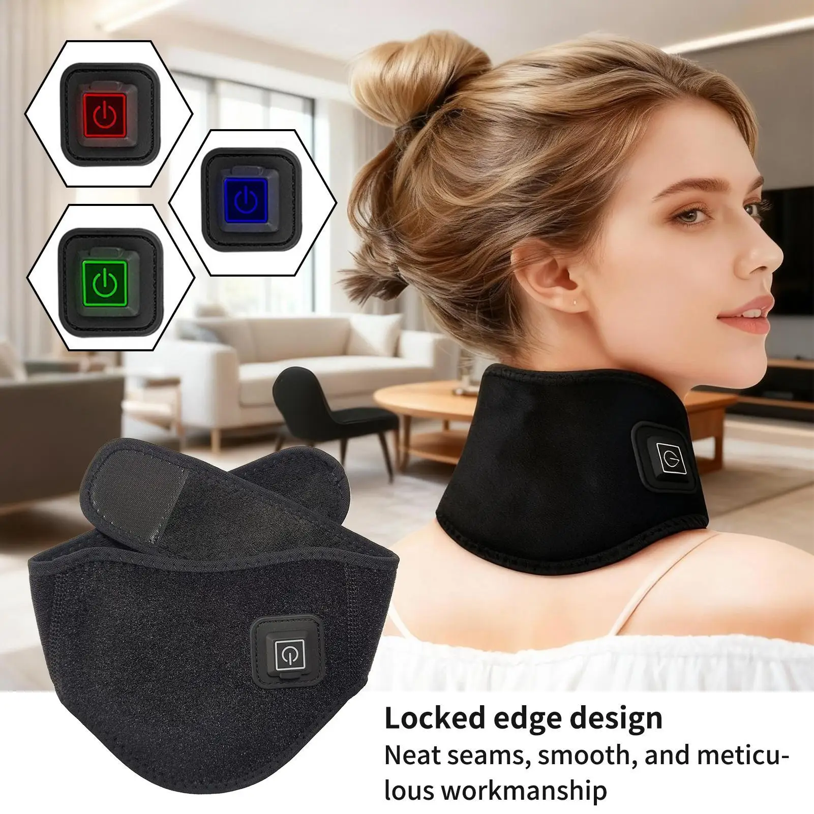 

3-Temp Neck Heating Pad USB Electric Thermal Wrap for Home/Office Use, Men & Women, Post-Exercise & Daily Relaxation