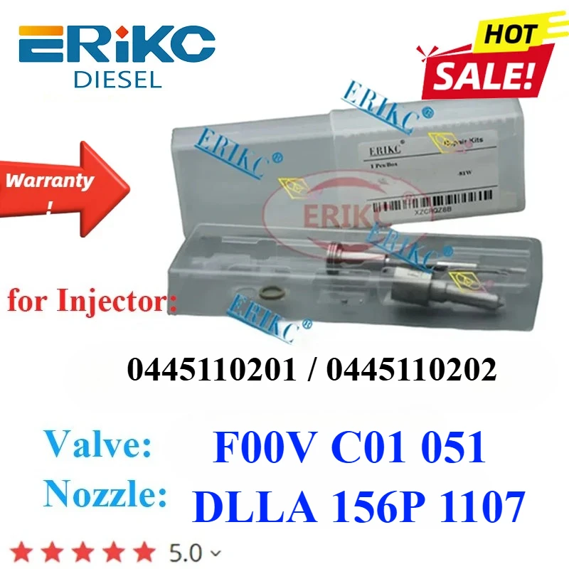 0445110201 0445110202 Nozzle DLLA156P1107 0433171712 Valve F00VC01051 Fuel Injector Repair Kit For BZ 0986435063 0986435064