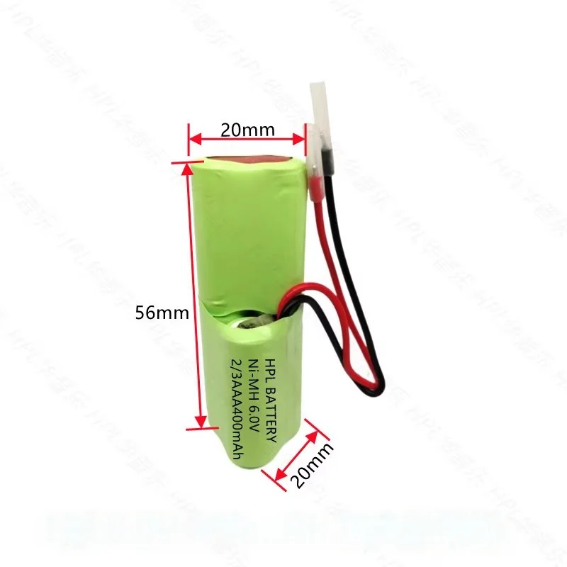 1cps Ni-MH 2/3AAA 400mAh 6V بطارية قابلة للشحن مصباح يدوي أداة ضوء قوية