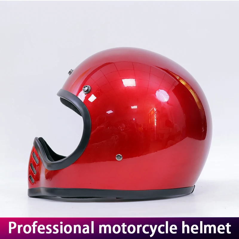 

Motorcycle Helmet Small Body Retro Full Face Fiberglass Material Eagle Mouth Cruise Bike Helmet