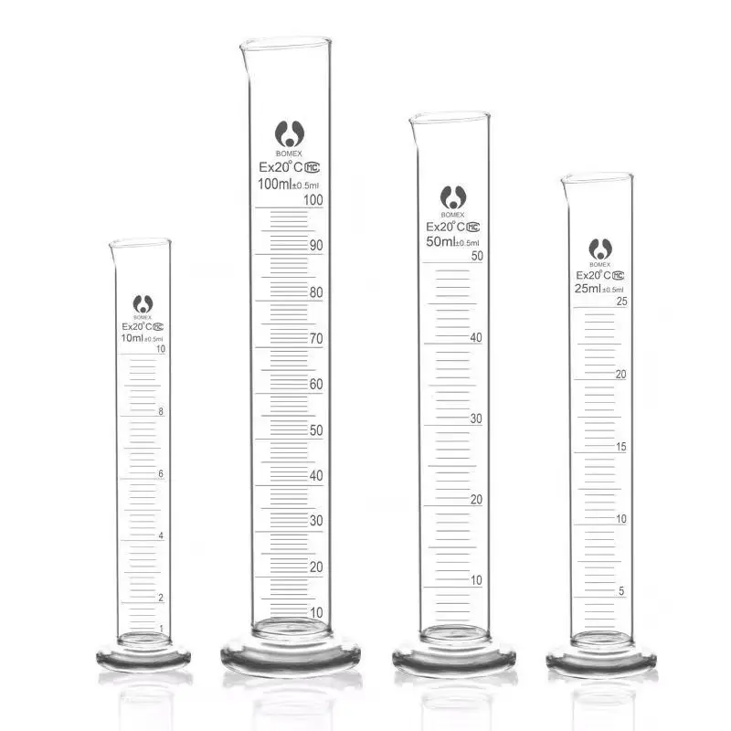 

2 шт. стеклянный мерный цилиндр 5 10 25 50 100 200 250 500 мл прозрачная лента весы прецизионное экспериментальное оборудование