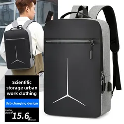 Fashion Business Men's Commuter Computer Shoulder Bag Drop-proof Laptop Backpack Waterproof Travel Bag Nylon Material With USB