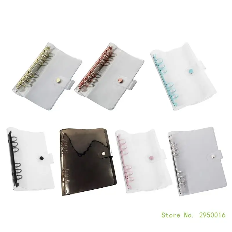 Clear Binder Cover Notebook Shells Loose Leaf Notebook Binder Cover Protector 6 Holes Binder for School Office