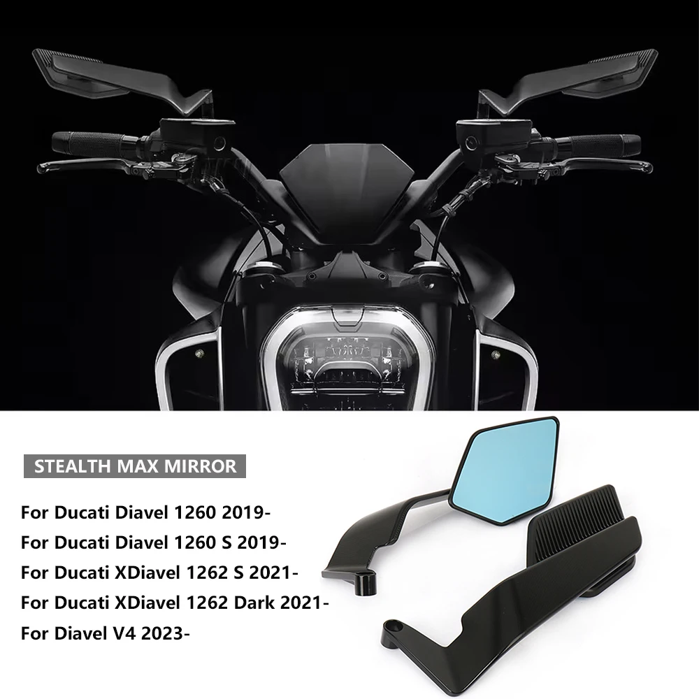 

CNC 2019- Diavel 1260 DIAVEL 1260 S Motorcycle Rearview Mirrors Wind Wing Side Reversing Anti-Glare For Ducati Diavel V4 2023 -