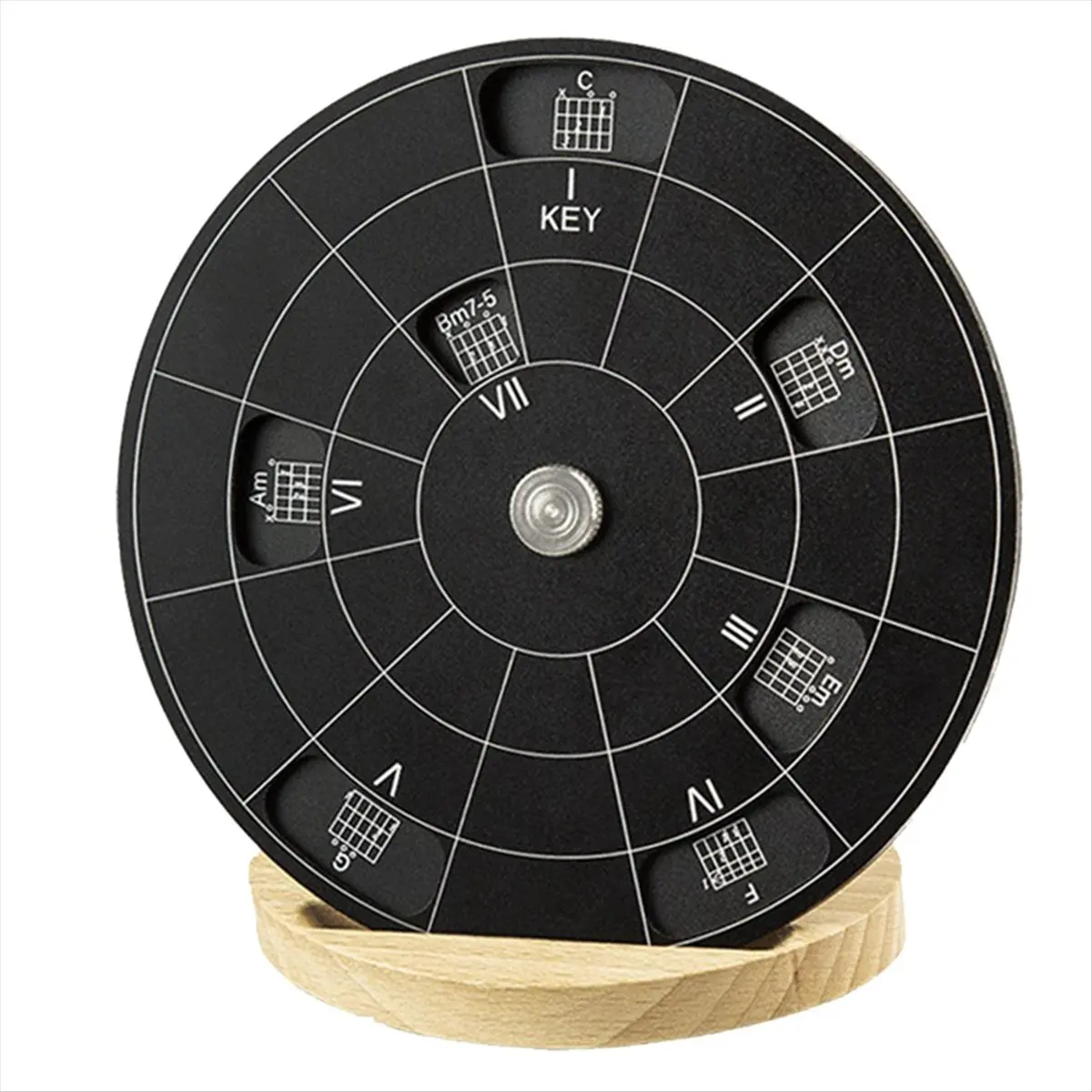 TUREBG Circle of Fifths Wheel Melody Tool with Stand Holder Storage Bag Chord Wheel Alloy Music TheoryS Guitar Chord Wheels, - view 4