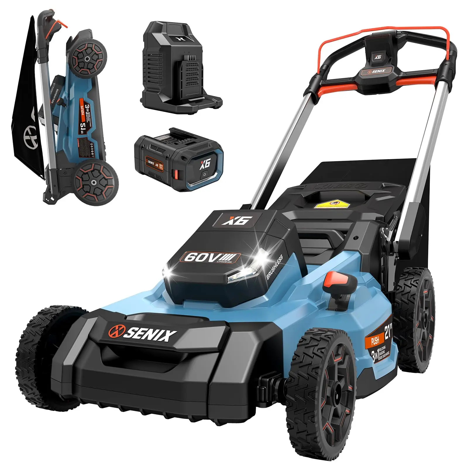 60 Volt Max* 21-Inch 3-in-1 Cordless Push Lawn Mower