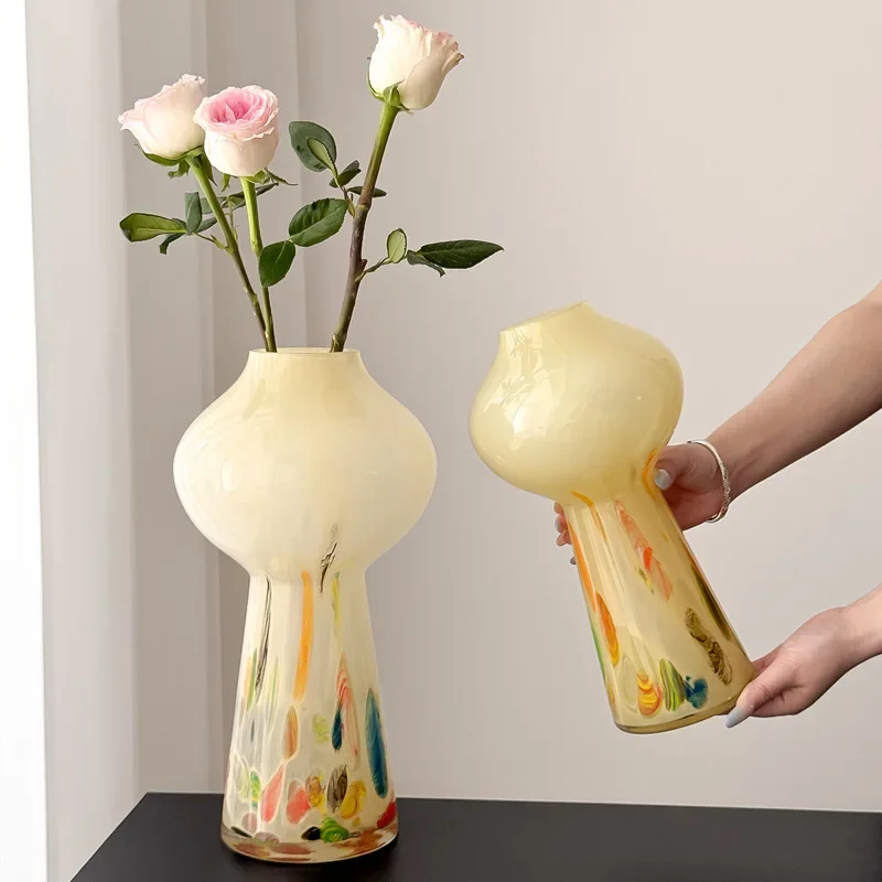 

CL wholesale classical watercolor art glass vase high-end ornament glass aquaculture flower arrangement