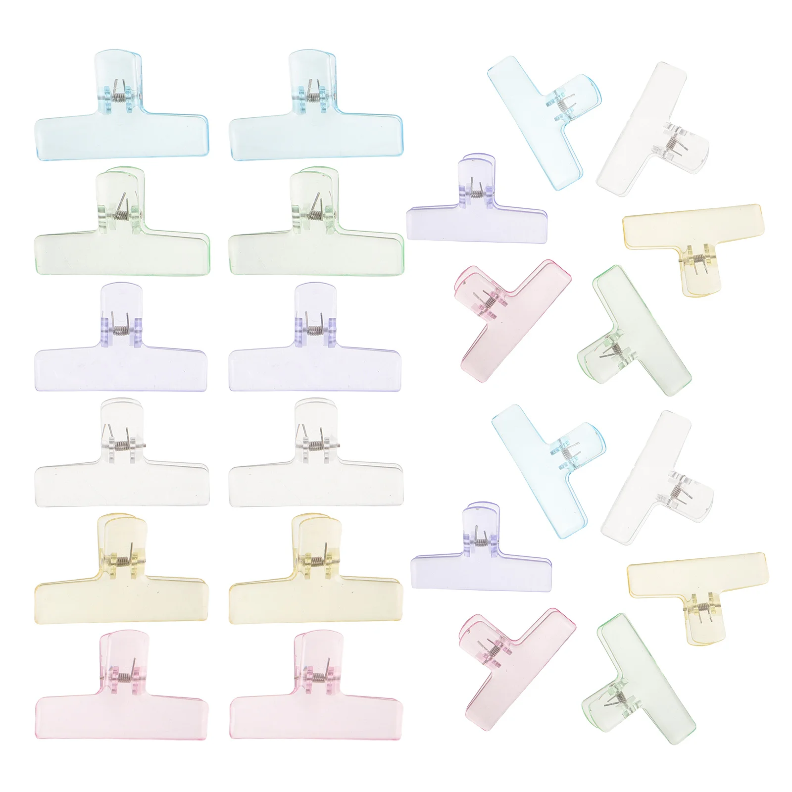 24pcs Colorful Acrylic Binder Clips Jelly Fastener Clamps For Office School Stationery Supplies Document