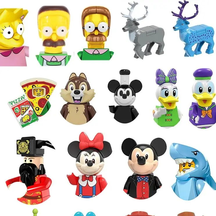 2026 Novo Lançamento: Mini Personagens Série Tubarão Rosa e Homem Banana - Conjunto 3D de Blocos de Montar para Crianças - Brinquedo Educativo e Presente