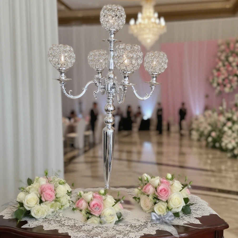 

80 см 10 шт., хрустальная центральная часть, элегантный свадебный декор, серебряный подсвечник, металлическое дерево, железный реквизит для дома или вечеринки, дисплея