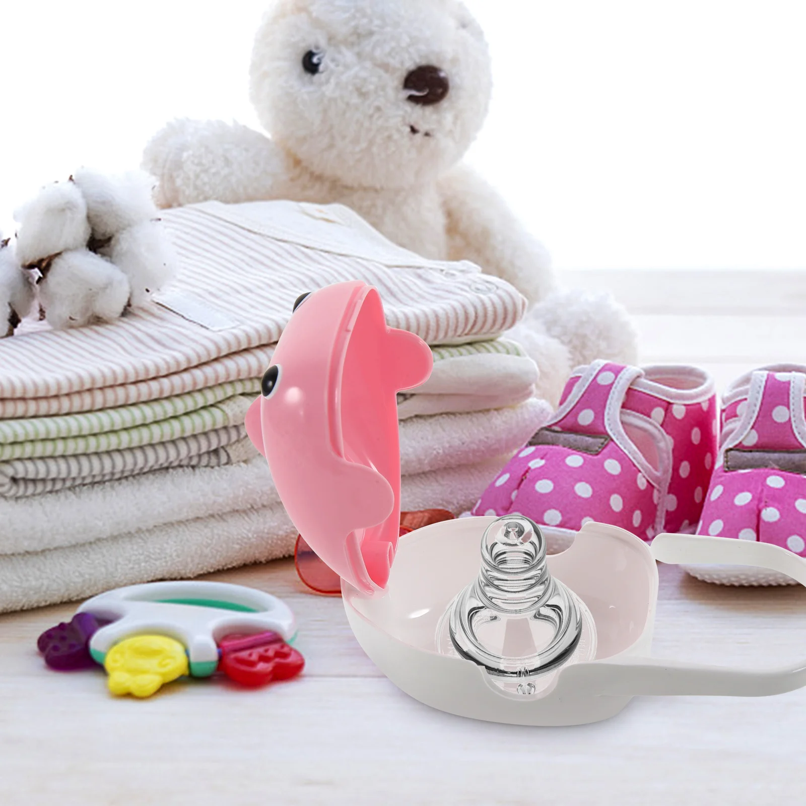 

Baby Pacifier Holder Case Plastic Durable Storage Container Portable Travel Pacifier Box Protects from Dirt Attaches to Stroller