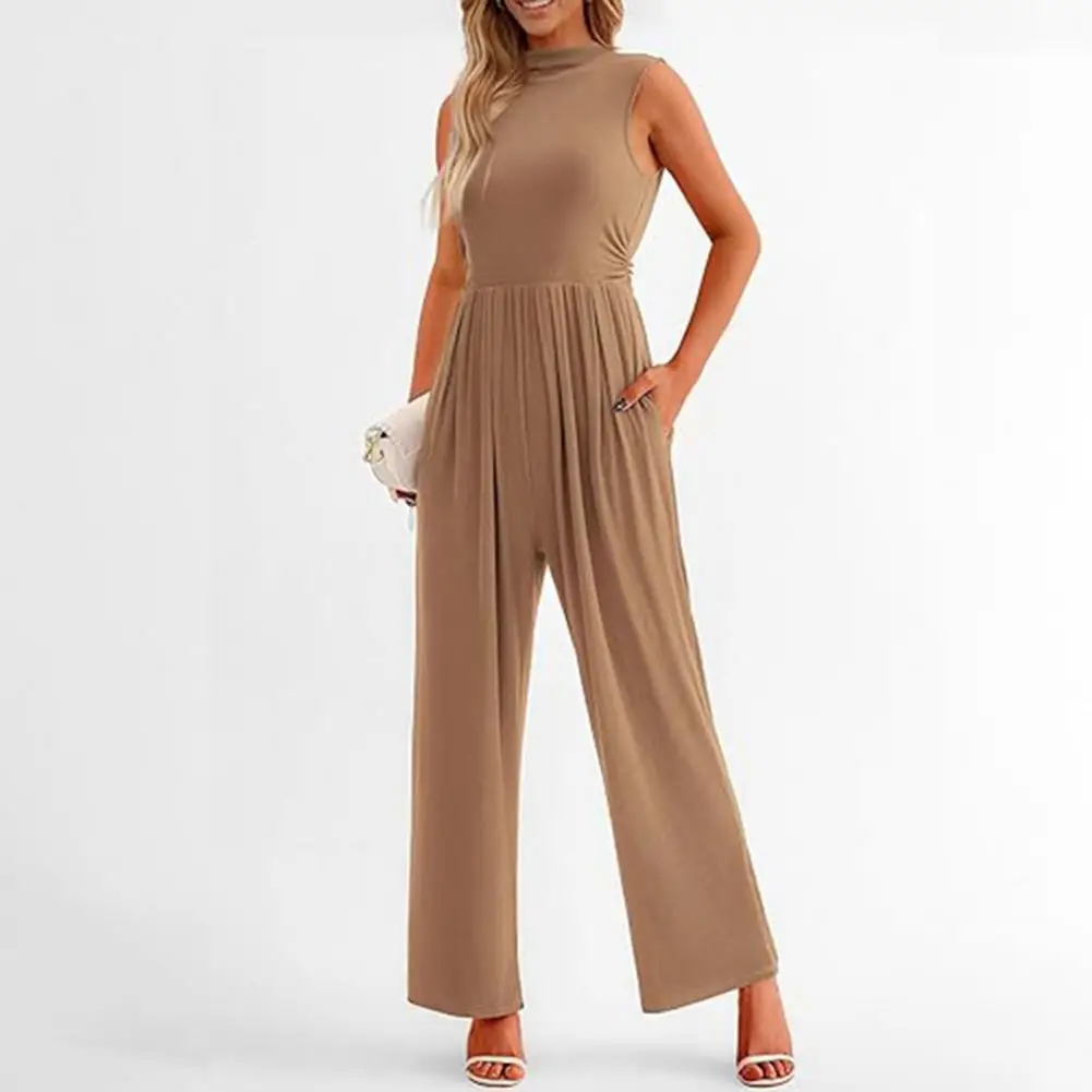 

Summer Women Formal Jumpsuit with Wide Leg High Waist for Commute Outfit with Pockets Pleated ropa de mujer ofertas