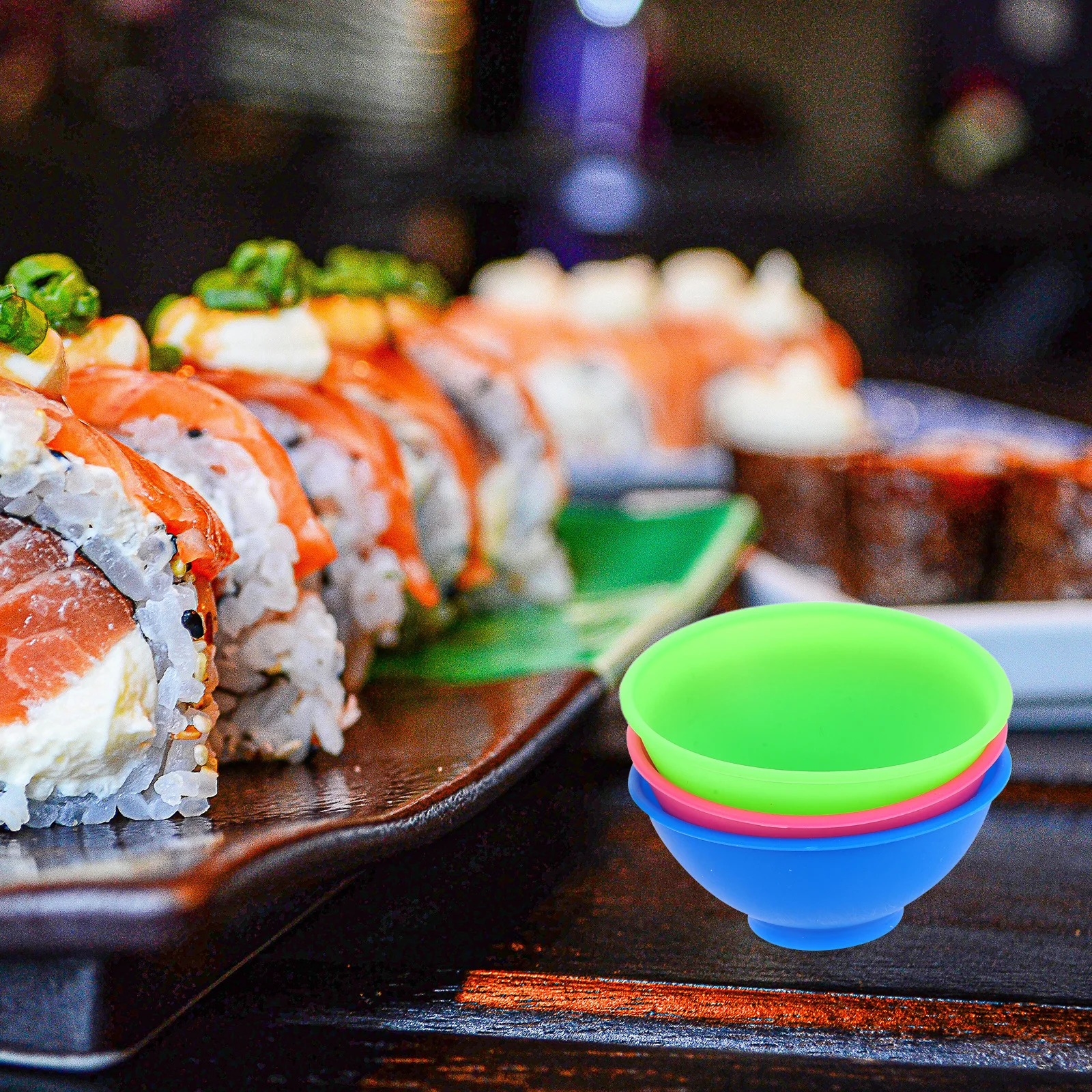 

6Pcs Kitchen Seasoning Bowls Silicone Stackable Small Sauce Bowls for Prep Dipping Sauce Dish Baking Accessories